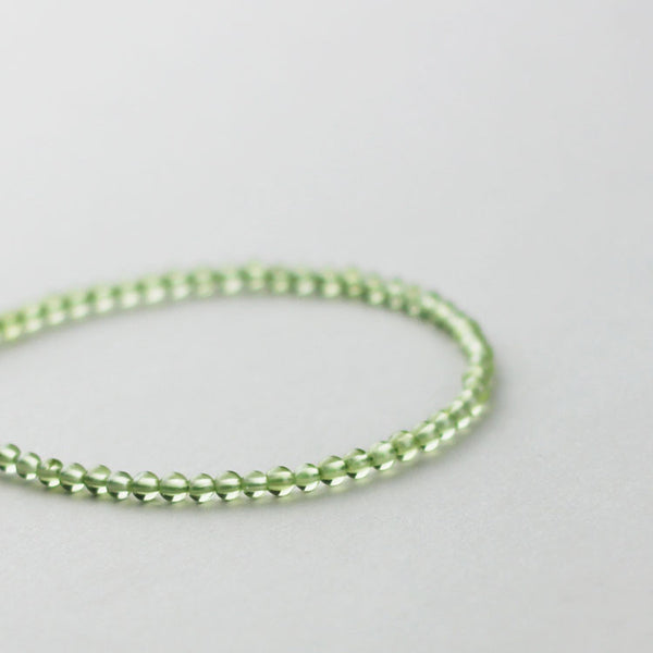 Sterling Silver Peridot Beaded Anklet Handmade Jewelry Accessories Women chic