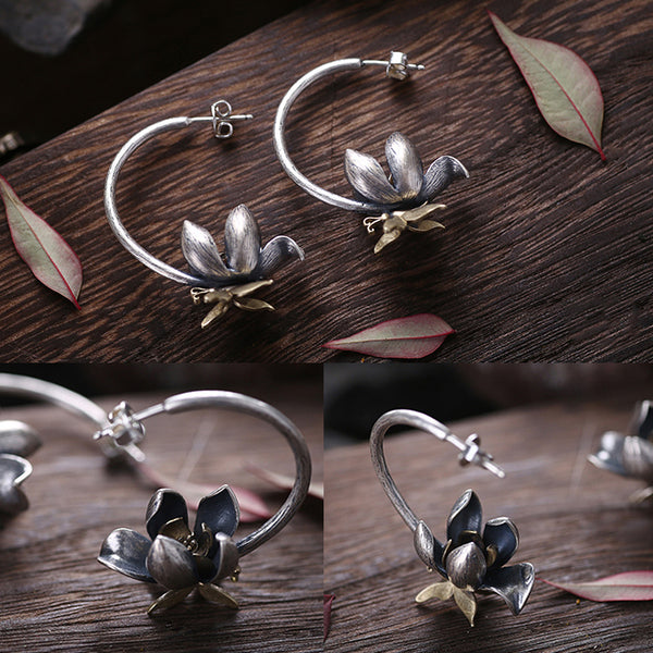 Sterling Silver Stud Earrings Handmade Jewelry Gifts Accessories Women elegant