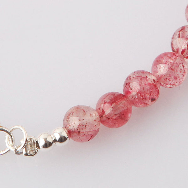 Strawberry Quartz Beaded Bracelets Handmade Jewelry Accessories Gift Women chic