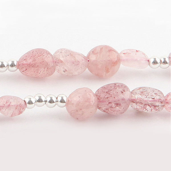 Strawberry Quartz Beaded Bracelets Handmade Gemstone Jewelry Accessories Gift Women fashionable
