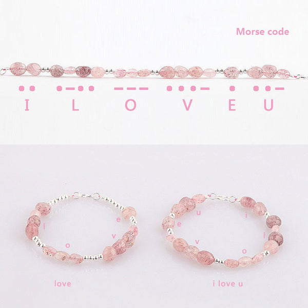 Strawberry Quartz Beaded Bracelets Handmade Gemstone Jewelry Accessories Gift Women fine