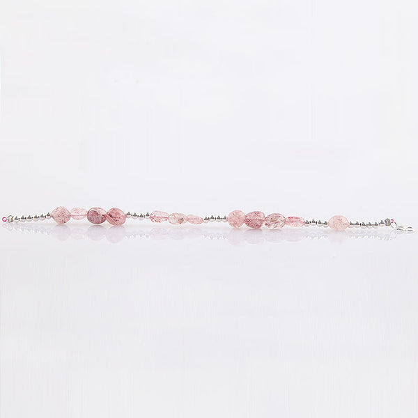 Strawberry Quartz Beaded Bracelets Handmade Gemstone Jewelry Accessories Gift Women