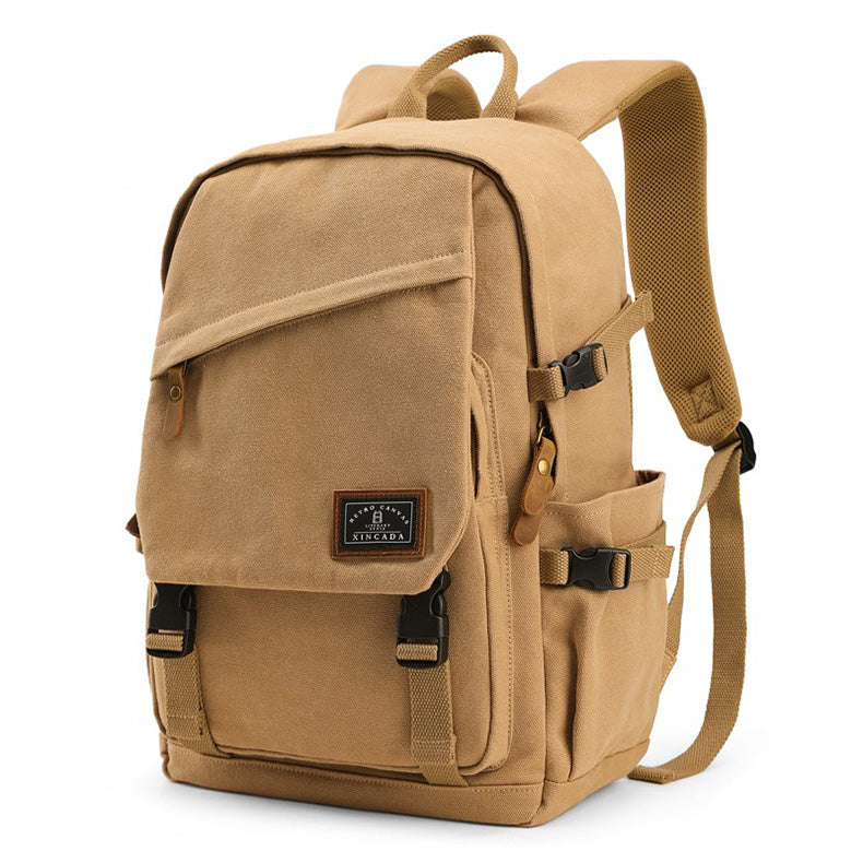 Stylish Canvas Laptop Backpack Ladies Rucksack For Women Brown