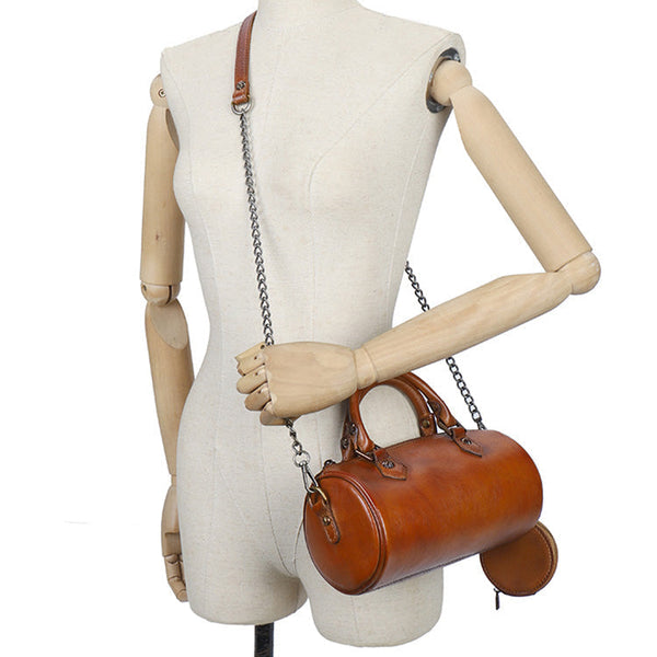 Stylish Ladies Barrel Handbag Brown Shoulder Bag For Women Brown