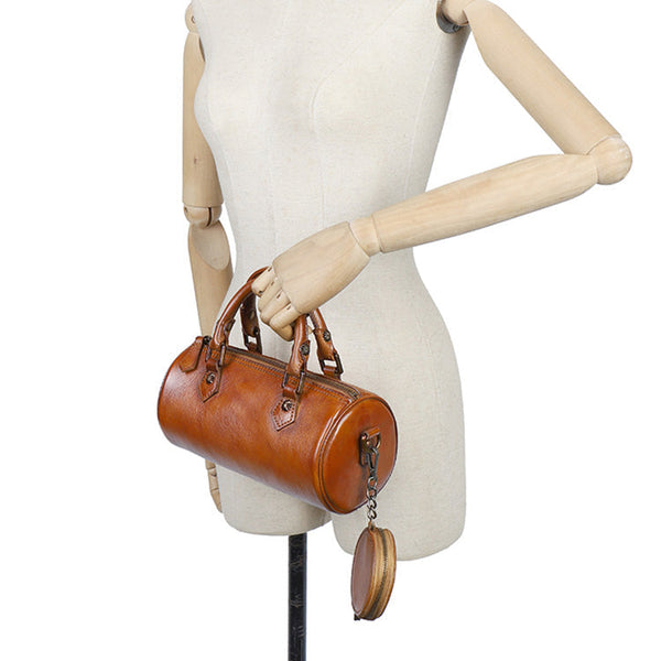 Stylish Ladies Barrel Handbag Brown Shoulder Bag For Women Cool