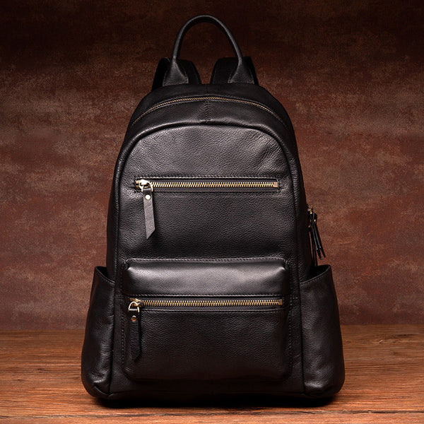Stylish Ladies Black Genuine Leather Backpack Purse Rucksack For Women Accessories