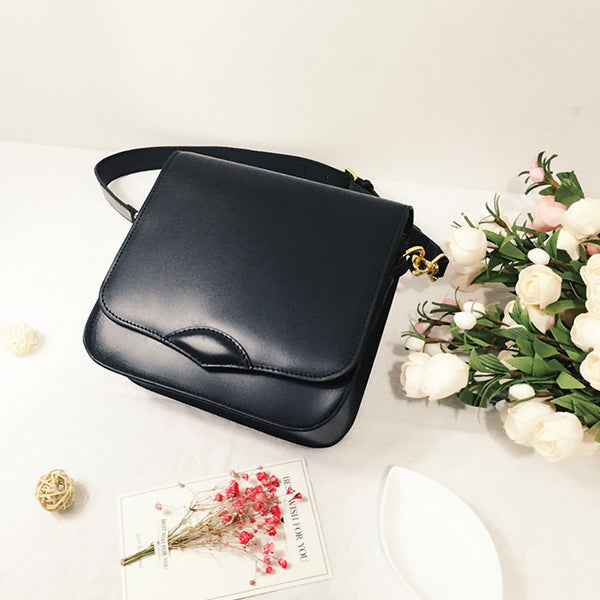 Stylish Ladies Black Leather Handbags Shoulder Bag Purses for Women Genuine Leather