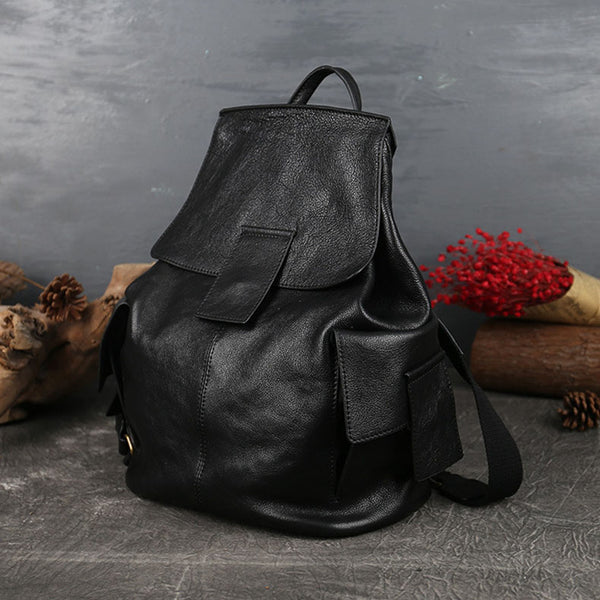 Stylish Ladies Genuine Leather Backpack Purse Rucksack Bag For Women Minimalist