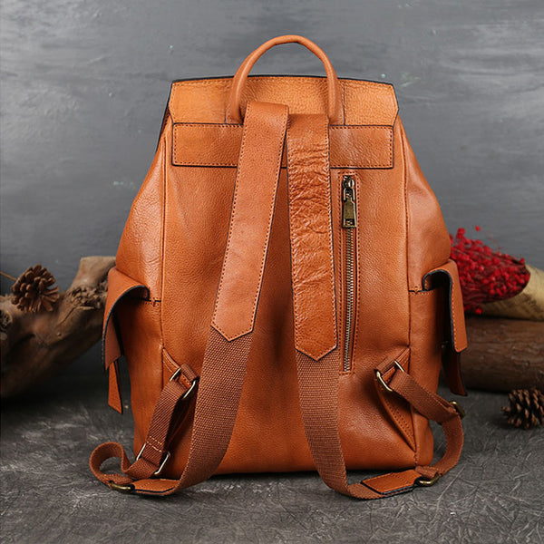 Stylish Ladies Genuine Leather Backpack Purse Rucksack Bag For Women Small
