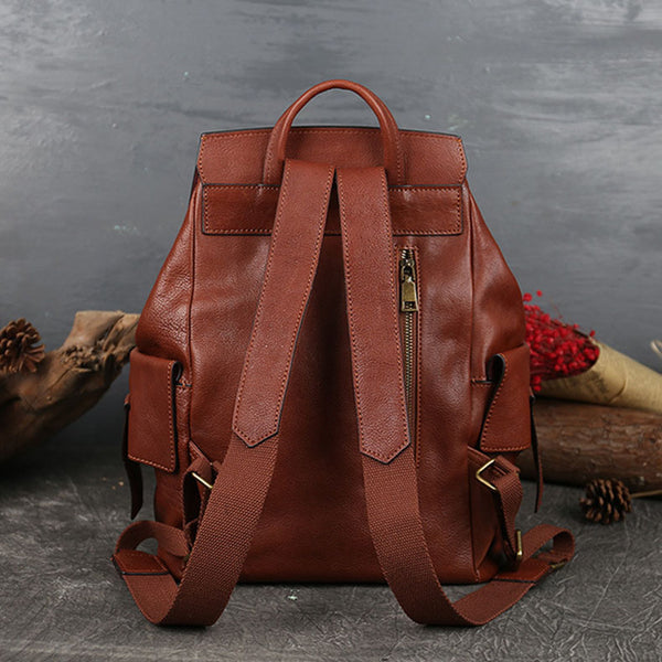 Stylish Ladies Genuine Leather Backpack Purse Rucksack Bag For Women Trendy