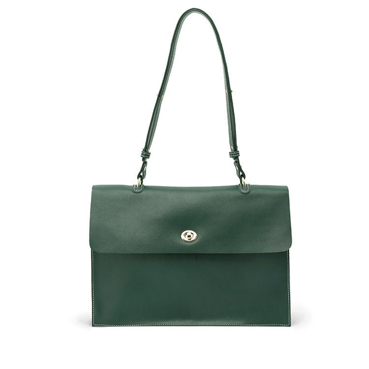 Stylish Ladies Leather Handbags Green Leather Shoulder Bag for Women Details
