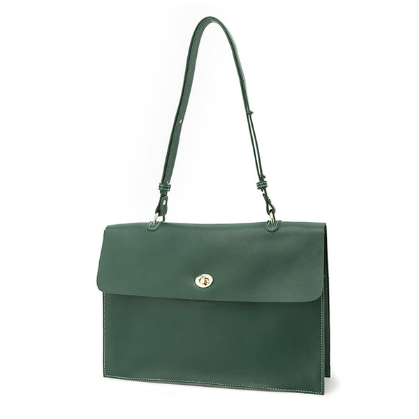 Stylish Ladies Leather Handbags Green Leather Shoulder Bag for Women fashion
