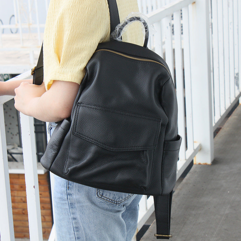 black soft leather backpack womens Stylish Ladies Soft Leather Backpacks Black Backpack Purse For Women