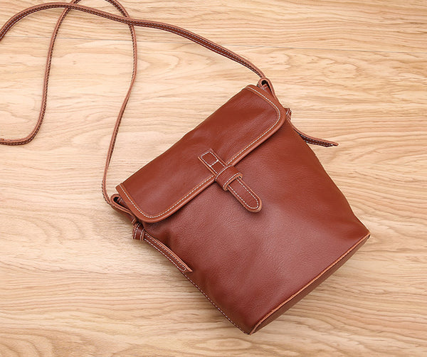 Stylish Leather Womens Bucket Bag Crossbody Bags Purse Shoulder Bag Vintage