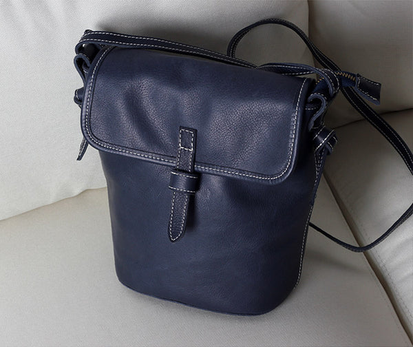 Stylish Leather Womens Bucket Bag Crossbody Bags Purse Shoulder Bag small