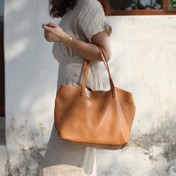 Stylish Leather Womens Handbags Tote Bag Shoulder Bag Purses for Women Brown