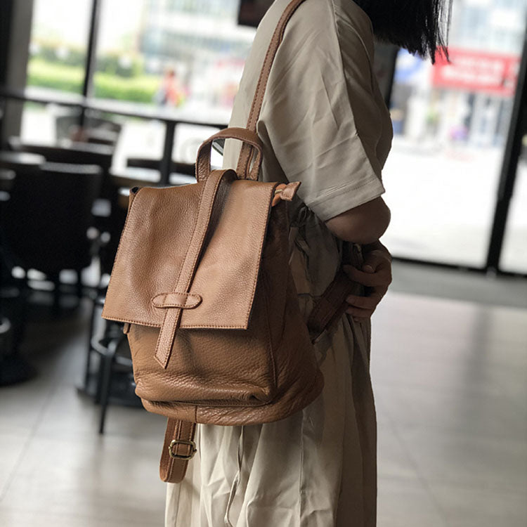 BROMEN Women Backpack Purse Leather Anti-theft Travel Backpack Fashion  Shoulder Handbag, Color - black