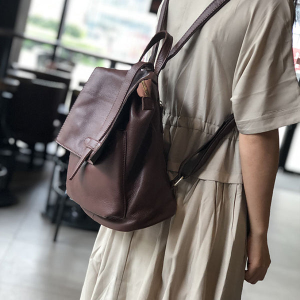 Stylish Small Ladies Genuine Leather Rucksack Backpack Purse for Women Boutique