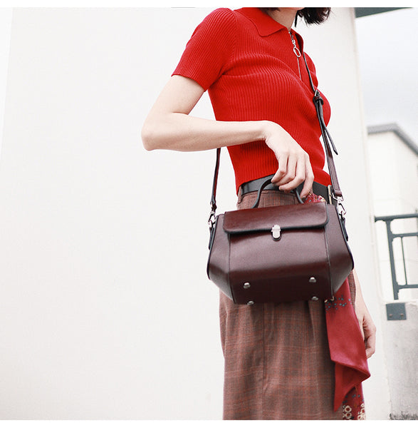 Stylish Women Brown Leather Crossbody Bags Leather Handbags for Women fashion