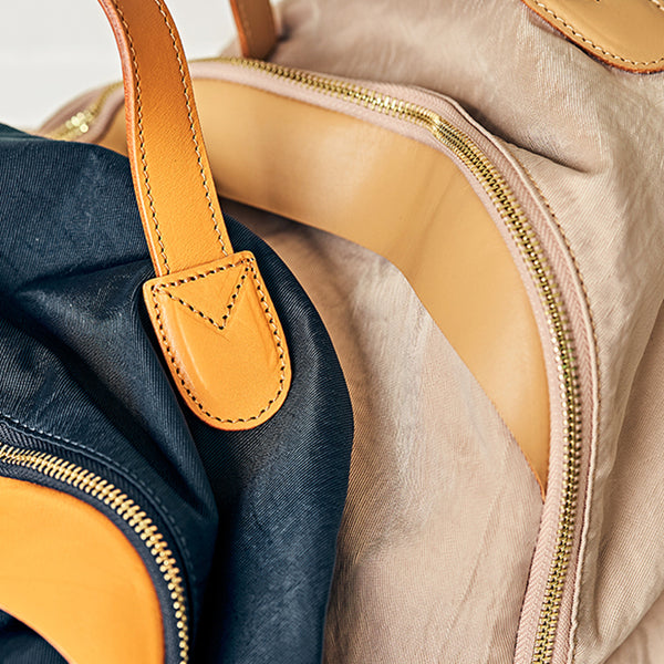 Stylish Women's Nylon Leather Backpack Purse Rucksacks For Women