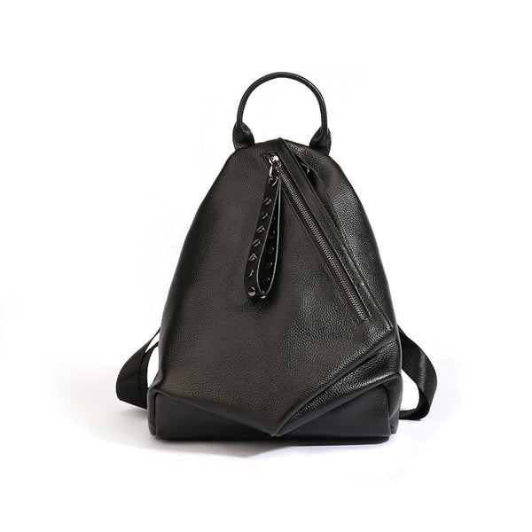 Stylish Womens Black Leather Backpack Bag Ladies Rucksack Beautiful
