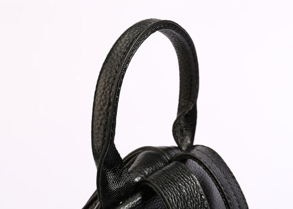 Stylish Womens Black Leather Backpack Bag Ladies Rucksack Durable