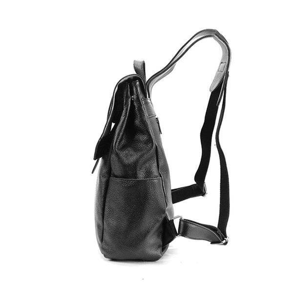 Stylish Womens Black Leather Backpack Bag Laptop Book Bag Purse for Women cowhide