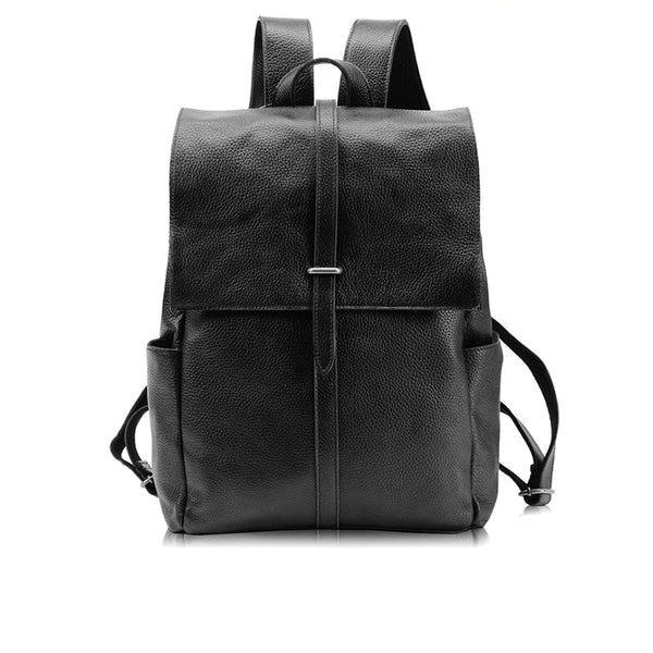 Stylish Womens Black Leather Backpack Bag Laptop Book Bag Purse
