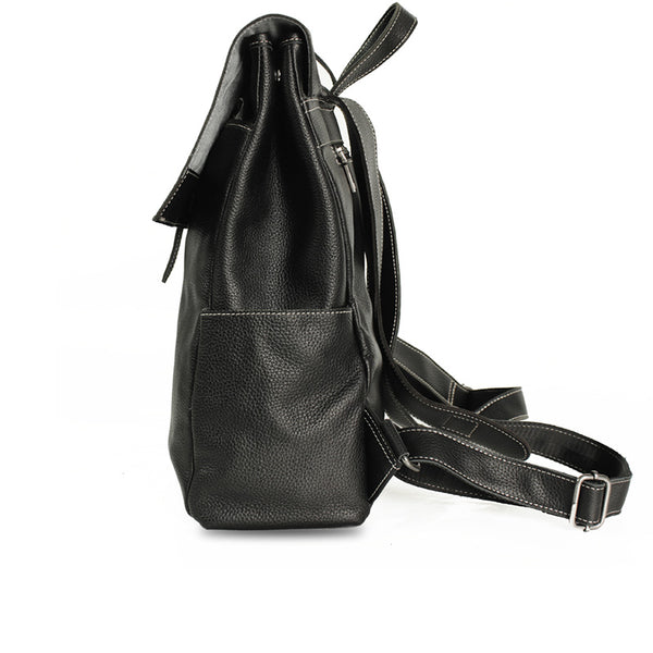 Stylish Womens Black Leather Backpack Bag Laptop Book Bag