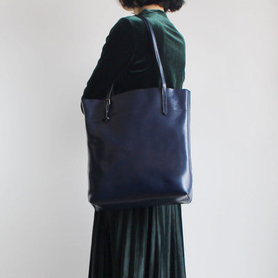Stylish Womens Blue Leather Tote Bag Handbags Shoulder Bag for Women work-bag-her