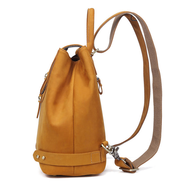 Stylish Womens Brown Leather Backpack Purse Cross Shoulder Bags for Women Handmade