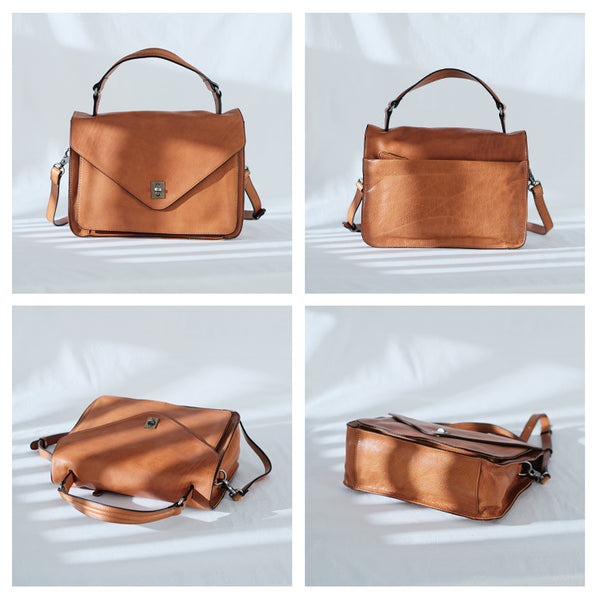 Stylish Womens Brown Leather Satchels Leather Messenger Bag For Women Fashion