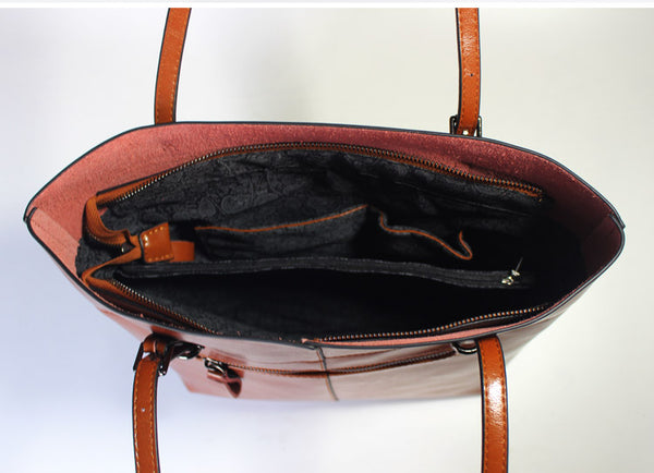 Stylish Womens Brown Leather Tote Bag Handbags Shoulder Bag for Women Designer