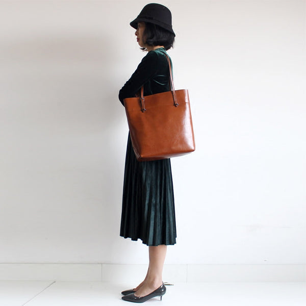Stylish Womens Brown Leather Tote Bag Handbags Shoulder Bag for Women beautiful