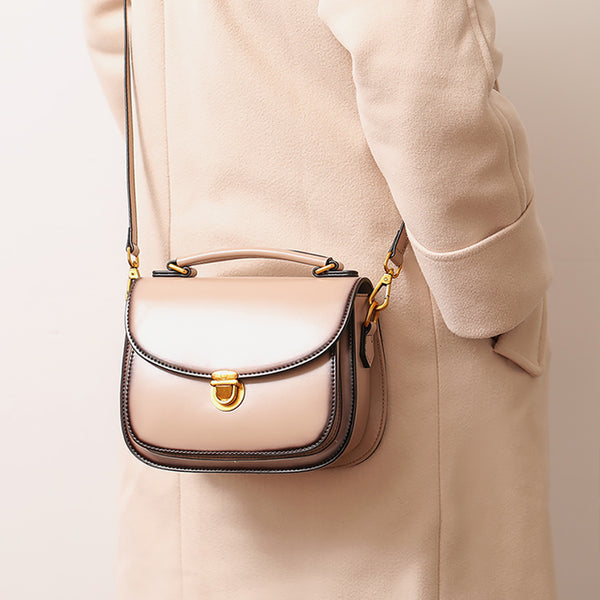 Stylish Womens Genuine Leather Satchel Bag Crossbody Bags for Women stylish