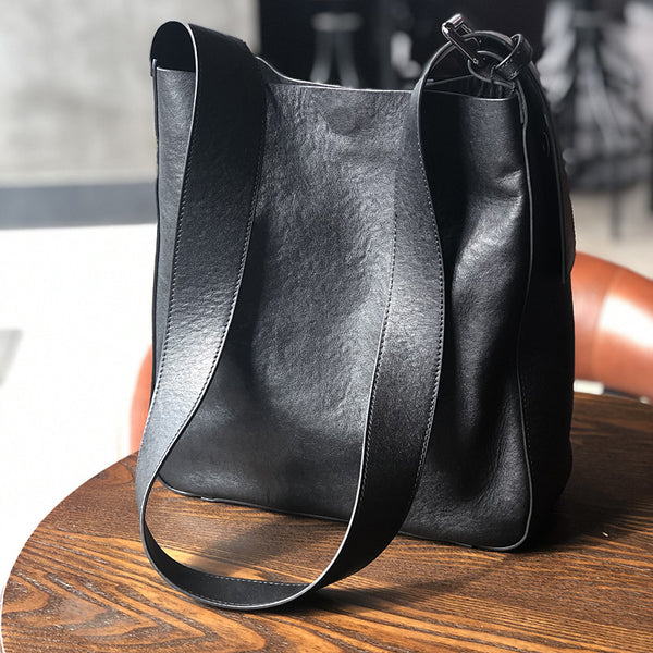 Stylish Womens Leather Tote Bag Black Leather Shoulder Bag For Women Accessories