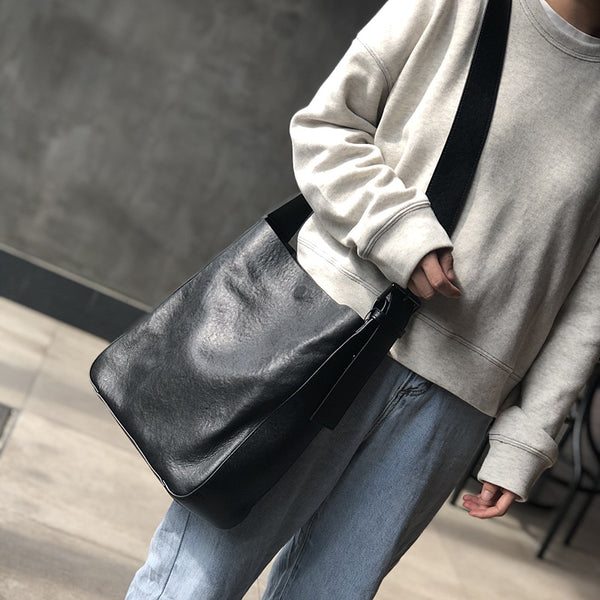 Stylish Womens Leather Tote Bag Black Leather Shoulder Bag For Women Affordable