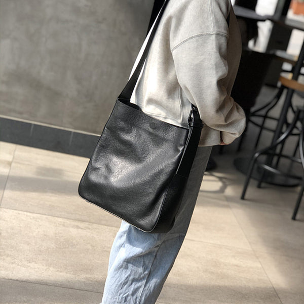 Stylish Womens Leather Tote Bag Black Leather Shoulder Bag For Women Boutique
