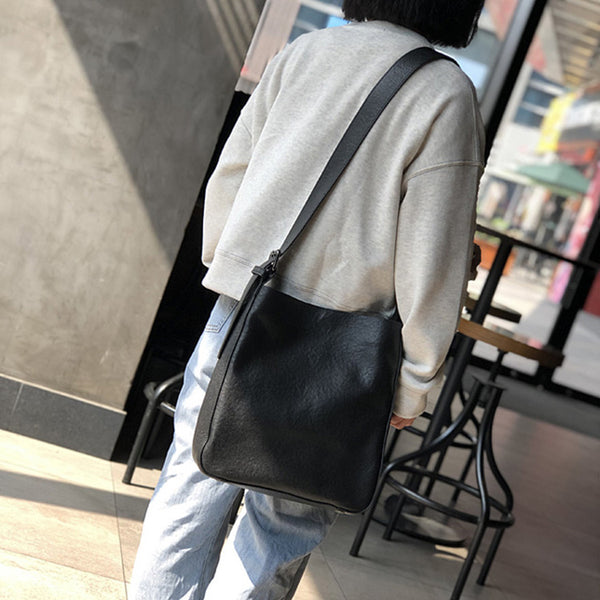 Stylish Womens Leather Tote Bag Black Leather Shoulder Bag For Women Cool