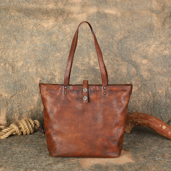 Stylish Womens Leather Tote Bag Genuine Leather Handbags For Women Badass