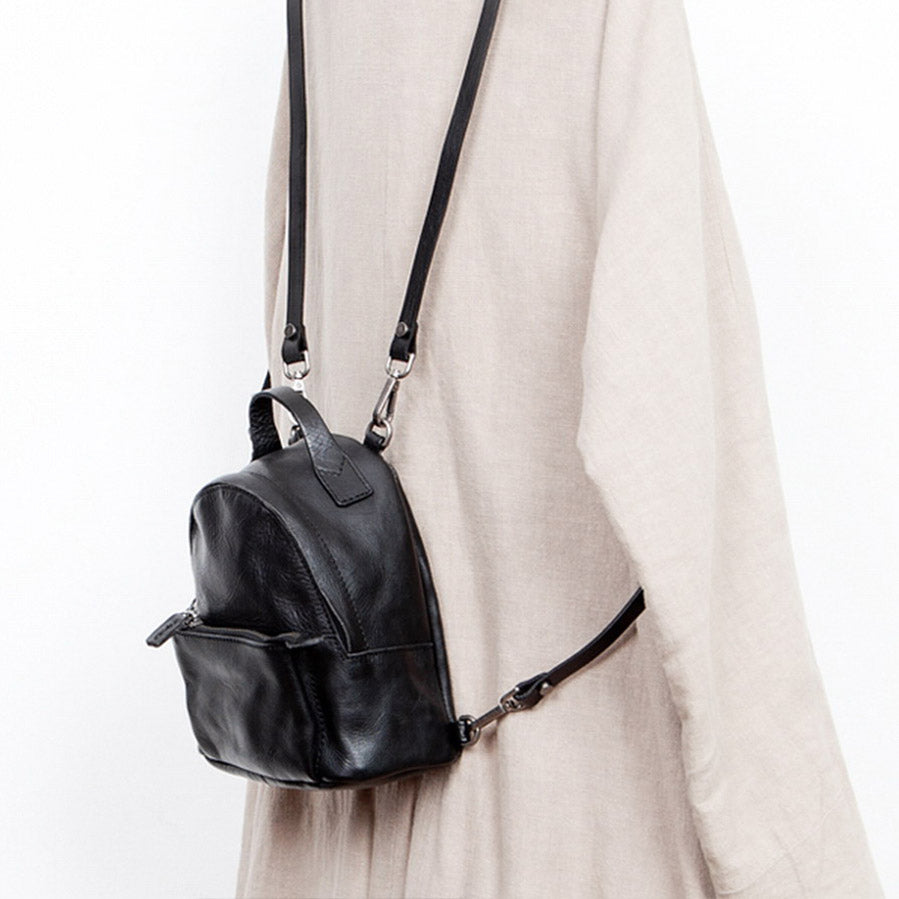 females mini backpack Stylish Womens Mini Rucksack Black Leather Womens Backpack Bags – igemstonejewelry