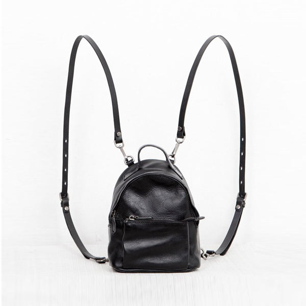 Stylish Womens Mini Rucksack Black Leather Womens Backpack Bags Cool