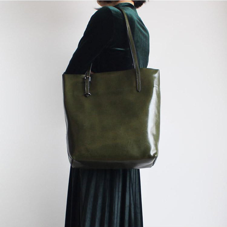Stylish Womens green Leather Tote Bag Handbags Shoulder Bag for Women gift
