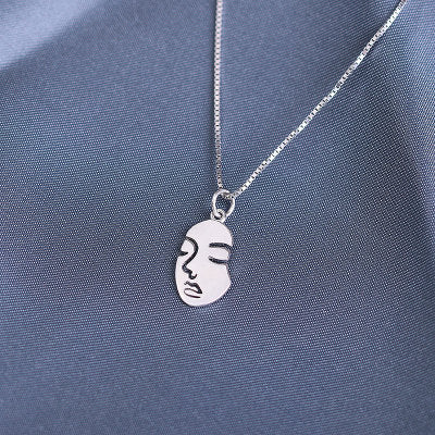Sterling Silver Pendant Necklace Handmade Lovers Couples Jewelry Women Men