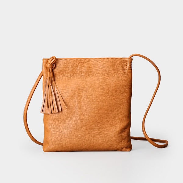 Tassels Work Bag Womens Leather Crossbody Bags Shoulder Bag for Women Brown