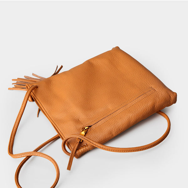 Tassels Work Bag Womens Leather Crossbody Bags Shoulder Bag for Women Handmade