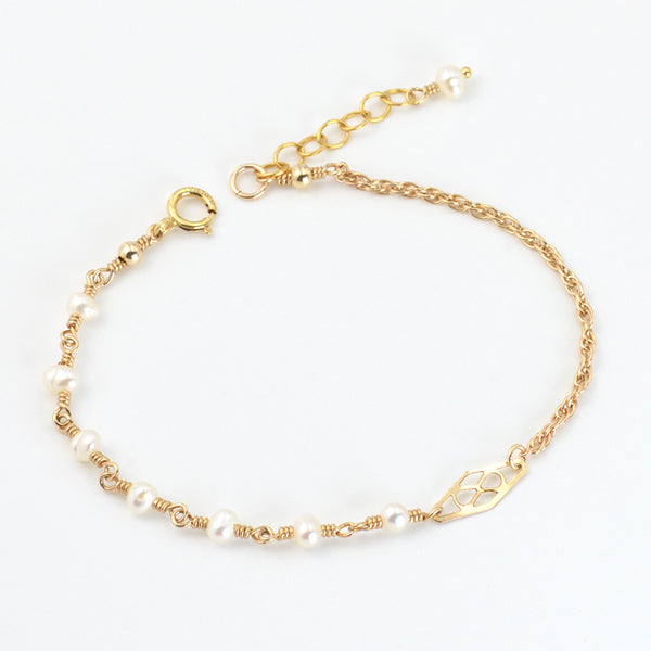 Tiny Freshwater Pearl Bead Bracelet Gold Handmade Jewelry Accessories Women gift