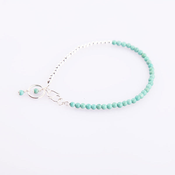 Tiny Turquoise Beads Bracelets December Birthstone Womens Gemstone Jewelry Accessories Gift chic