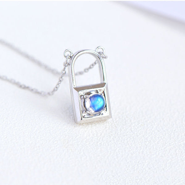 Topaz Moonstone Double Mosaic Pendant Necklace in Silver Jewelry Accessories Gifts for Women