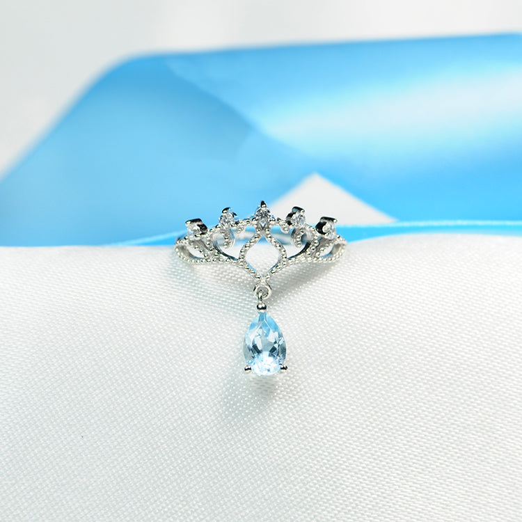 Topaz Ring Gold Silver Engage proposal Ring November Birthstone Women gemstone jewelry